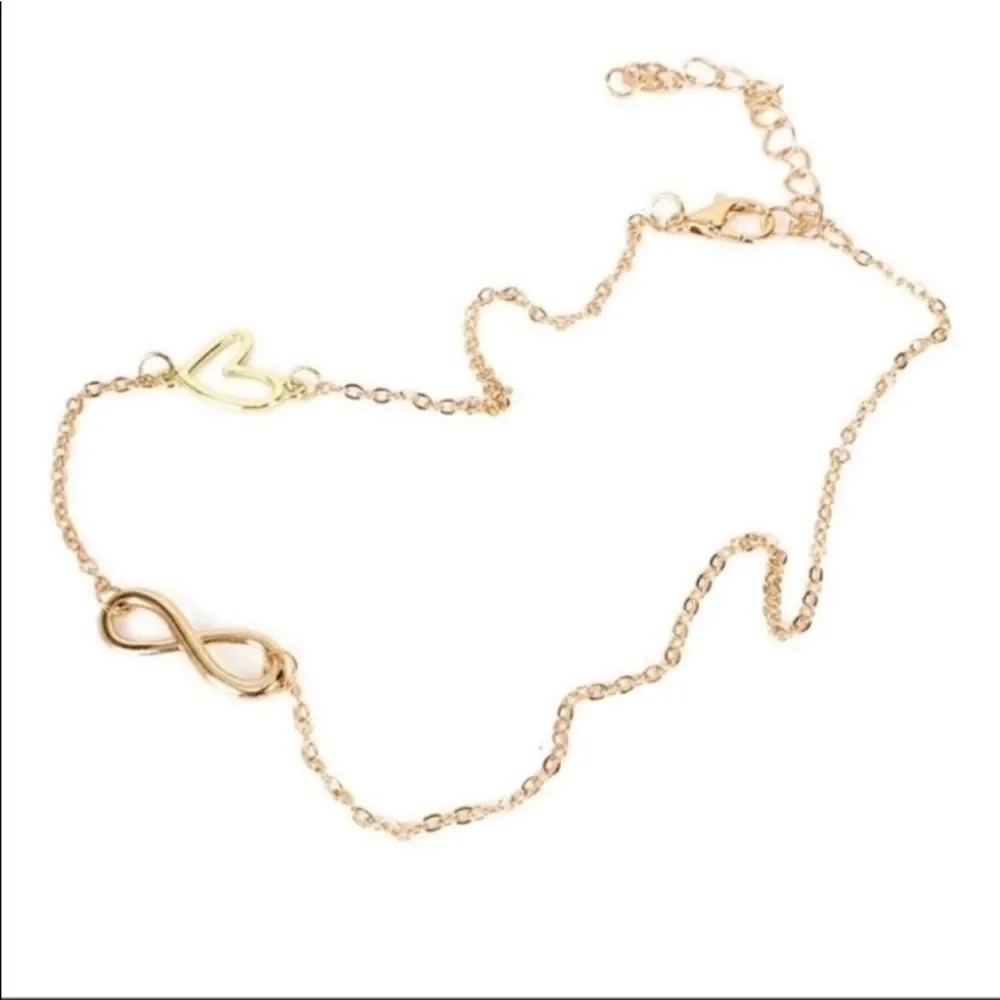 Dainty Choker Infinity & Heart Necklace